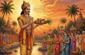 Chhath Puja Karn giving Aragya to God Sun